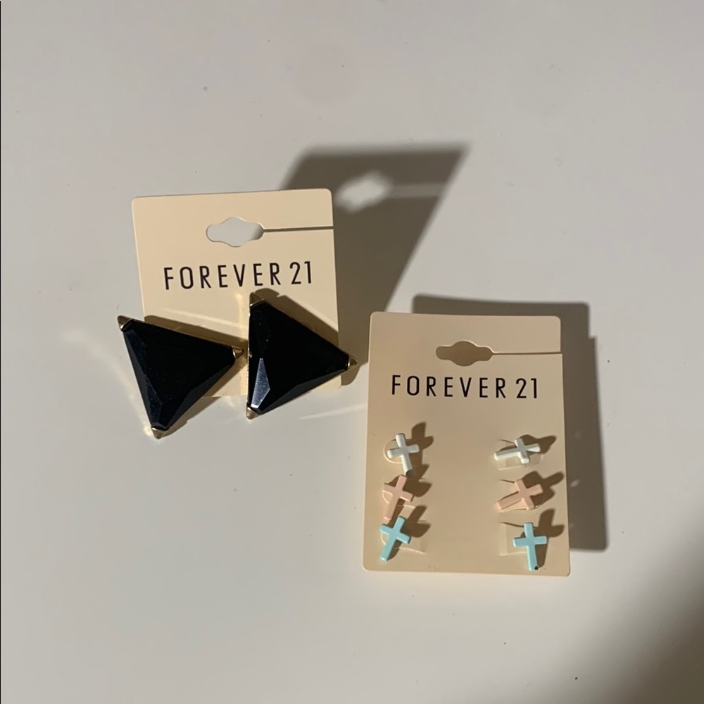 Forever 21 Black and Multicolor Earrings Set